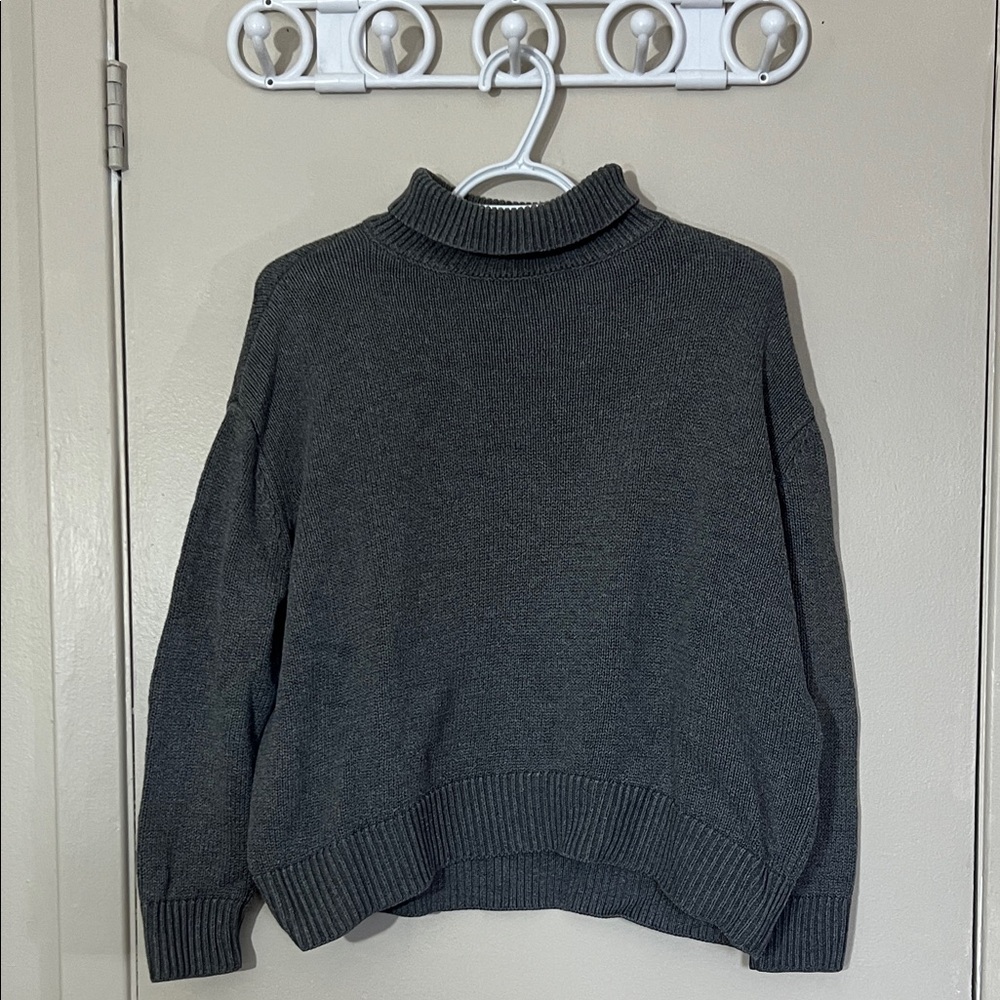 OAK + FORT Gray Turtleneck Sweater